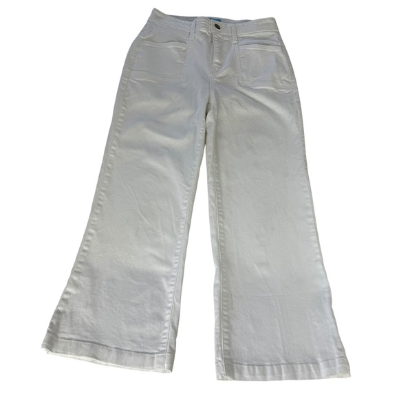 Draper James RSVP Pants - Draper James RSVP‎ Womens White Wide Leg High Rise Patch Pocket Pants Size 10